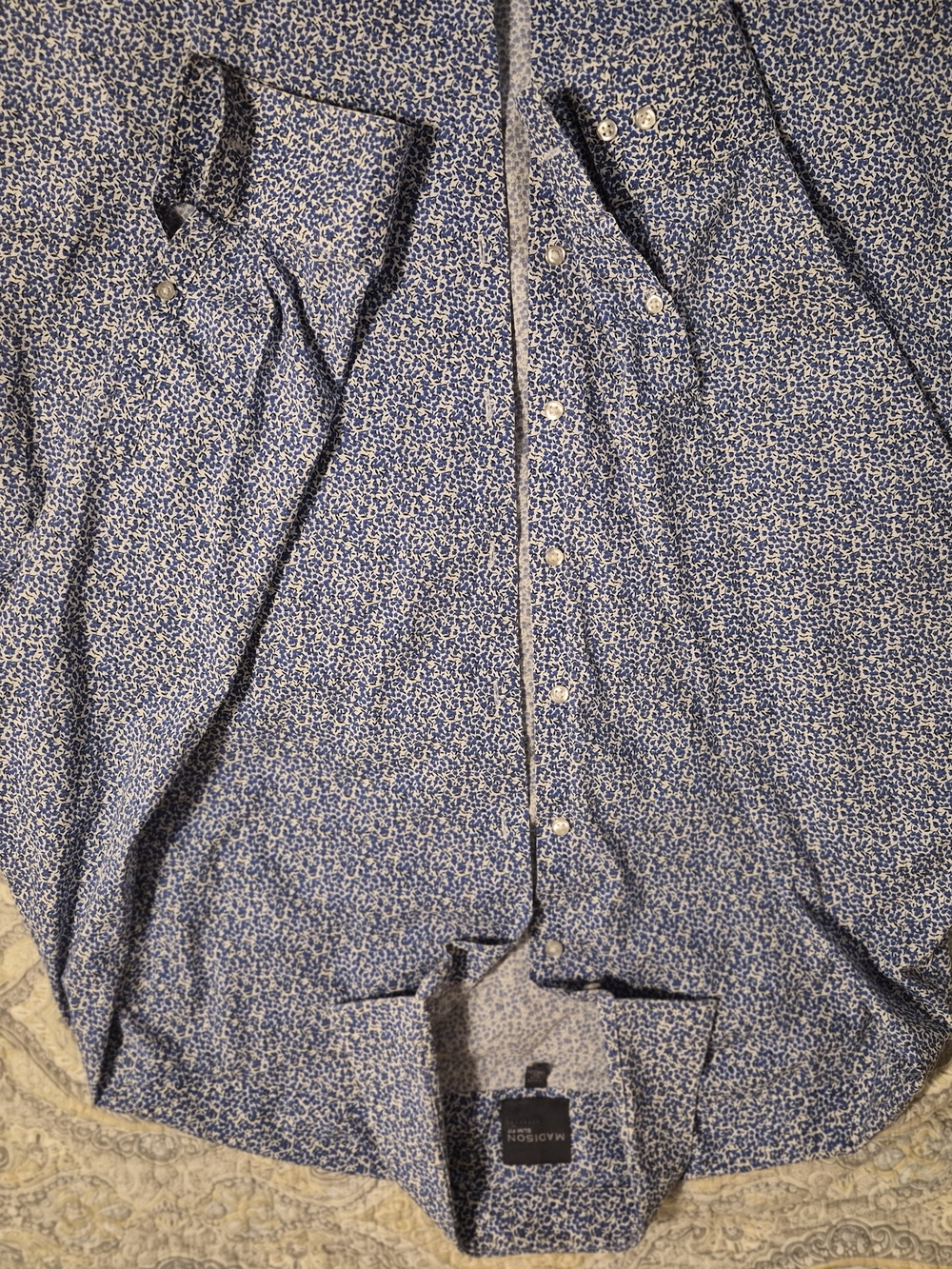 Madison Blue Floral Casual Button-Down Shirt